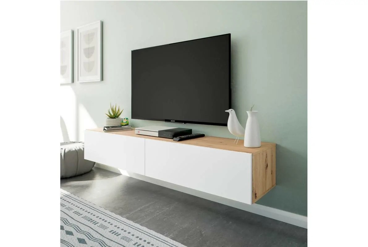 ¿Cómo elegir el Muebles TV perfecto para tu salón? mueble tv kaway roble nodi blanco artik 2 puertas de 28 x 180 x 345 cm 1